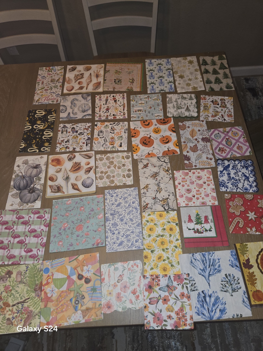 Assorted Patterned Paper Napkins Lot Of 35 For Decoupage Holiday Coastal Birds